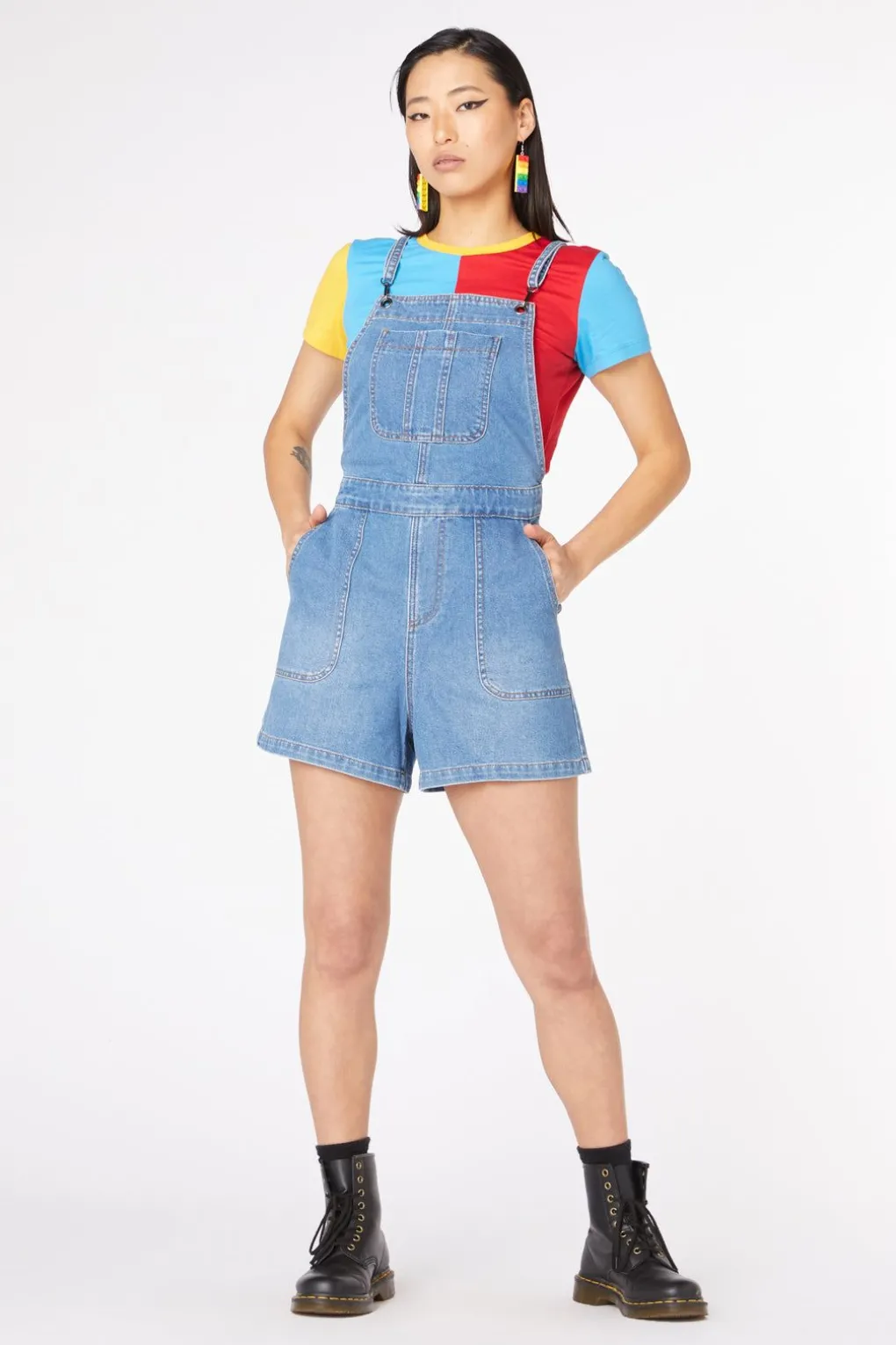 Aggro Bib Denim Playsuit