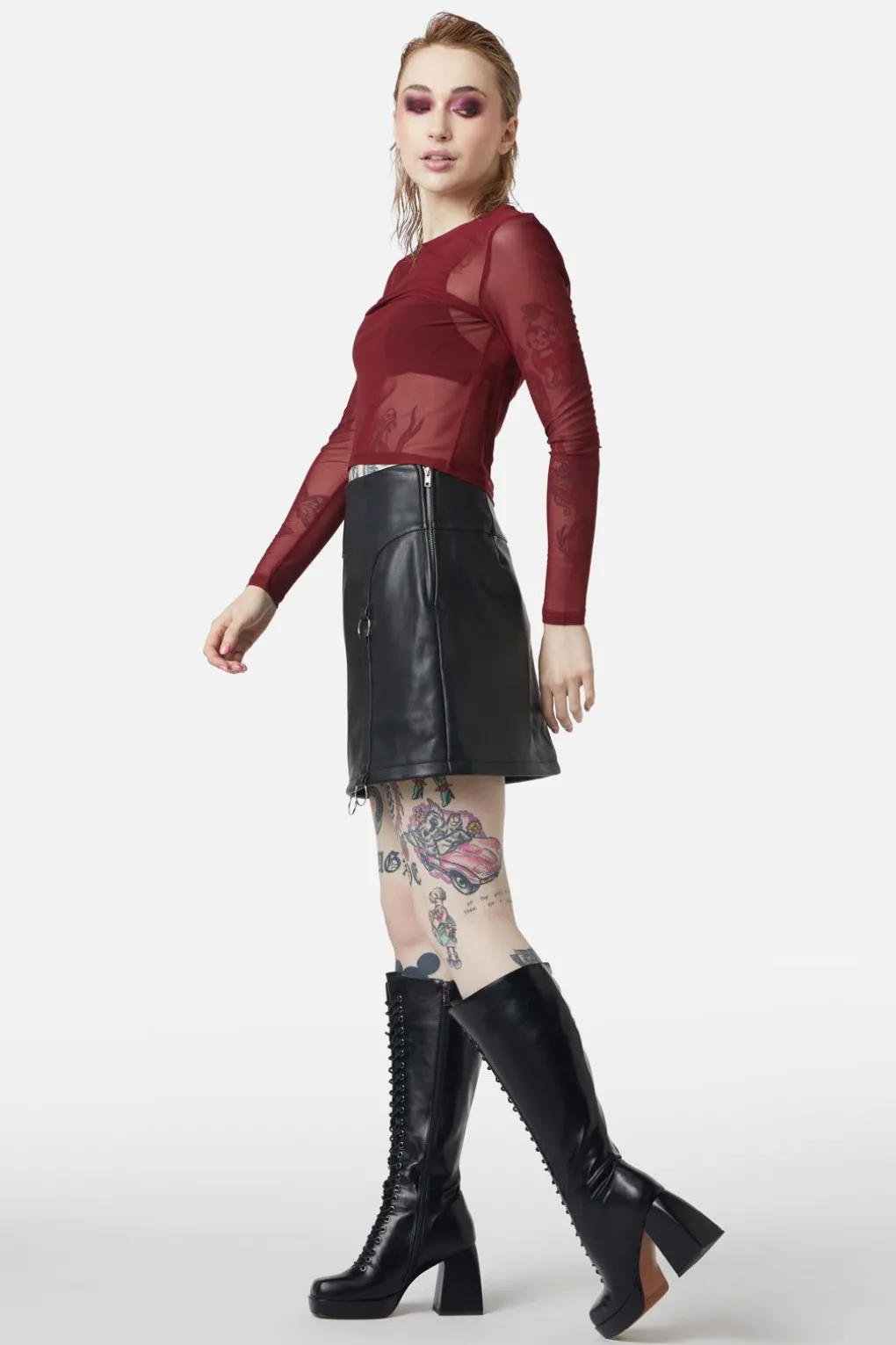 Basic Mesh Long Sleeve Top