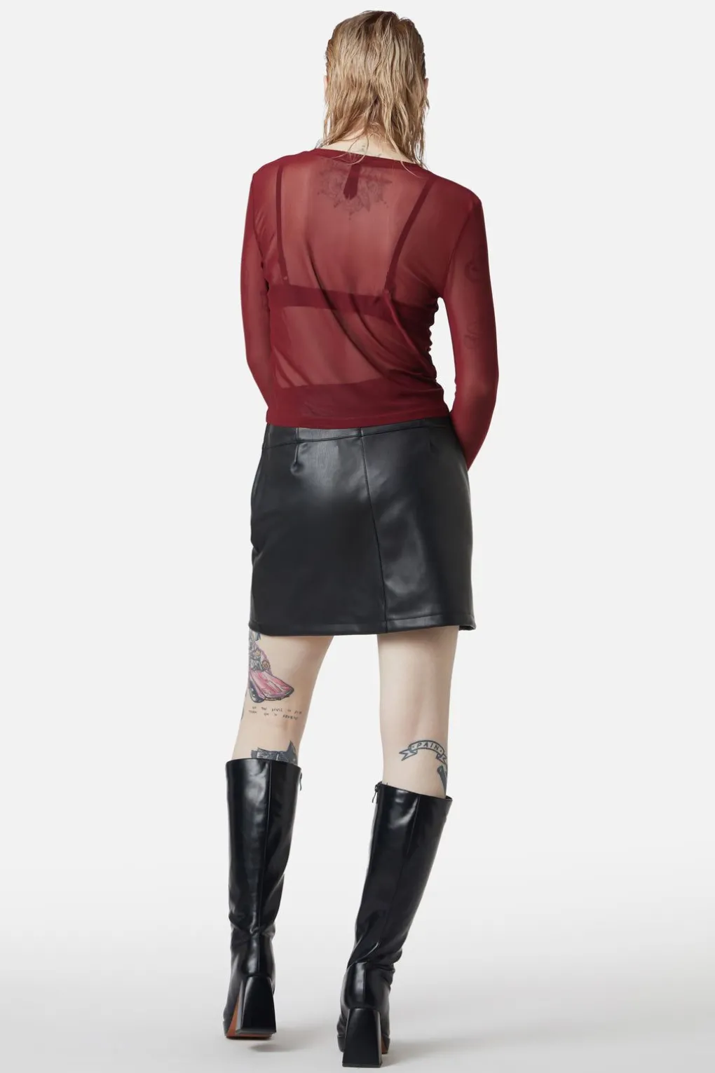 Basic Mesh Long Sleeve Top