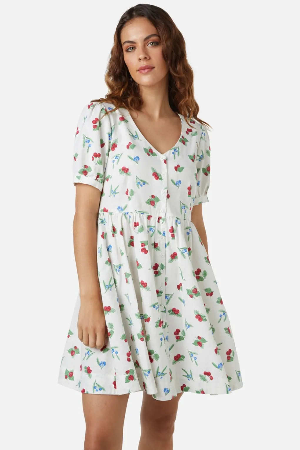 Berry Button Down Dress