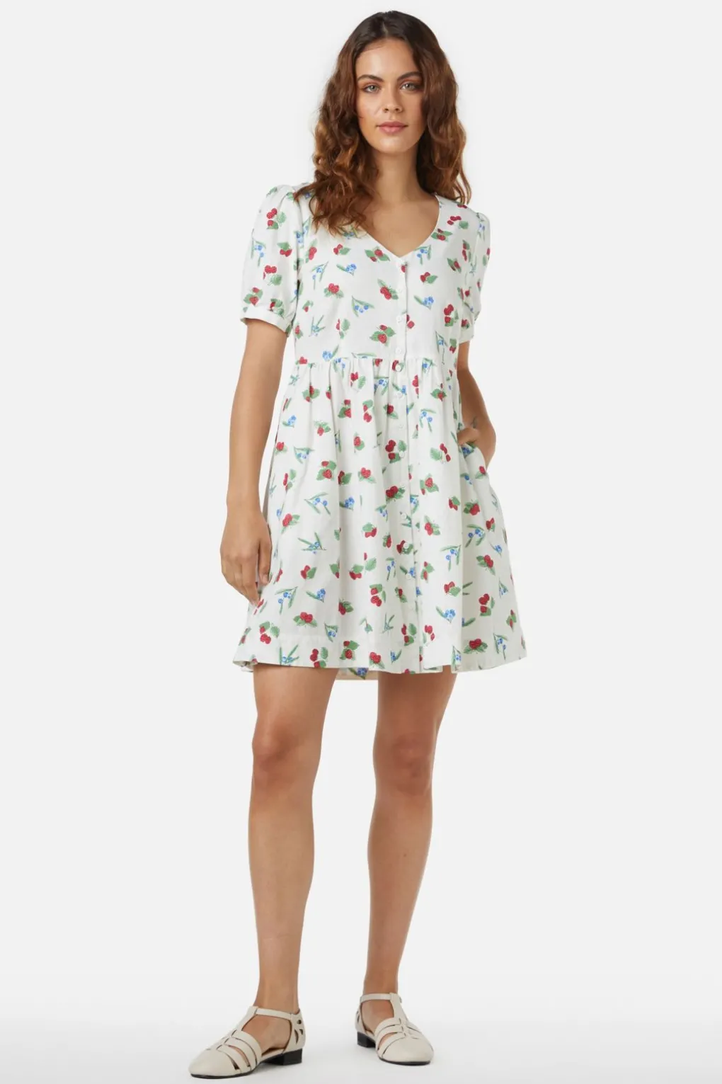 Berry Button Down Dress