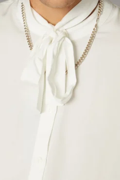 Bow Front Ls Shirt