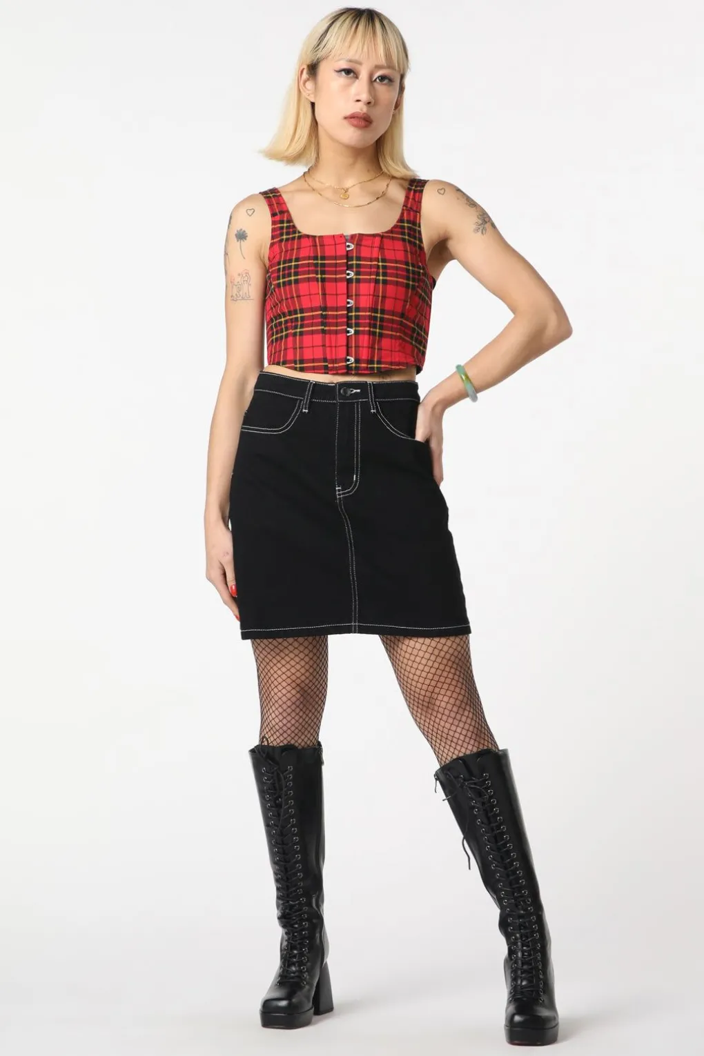 Burn Baby Denim Mini Skirt