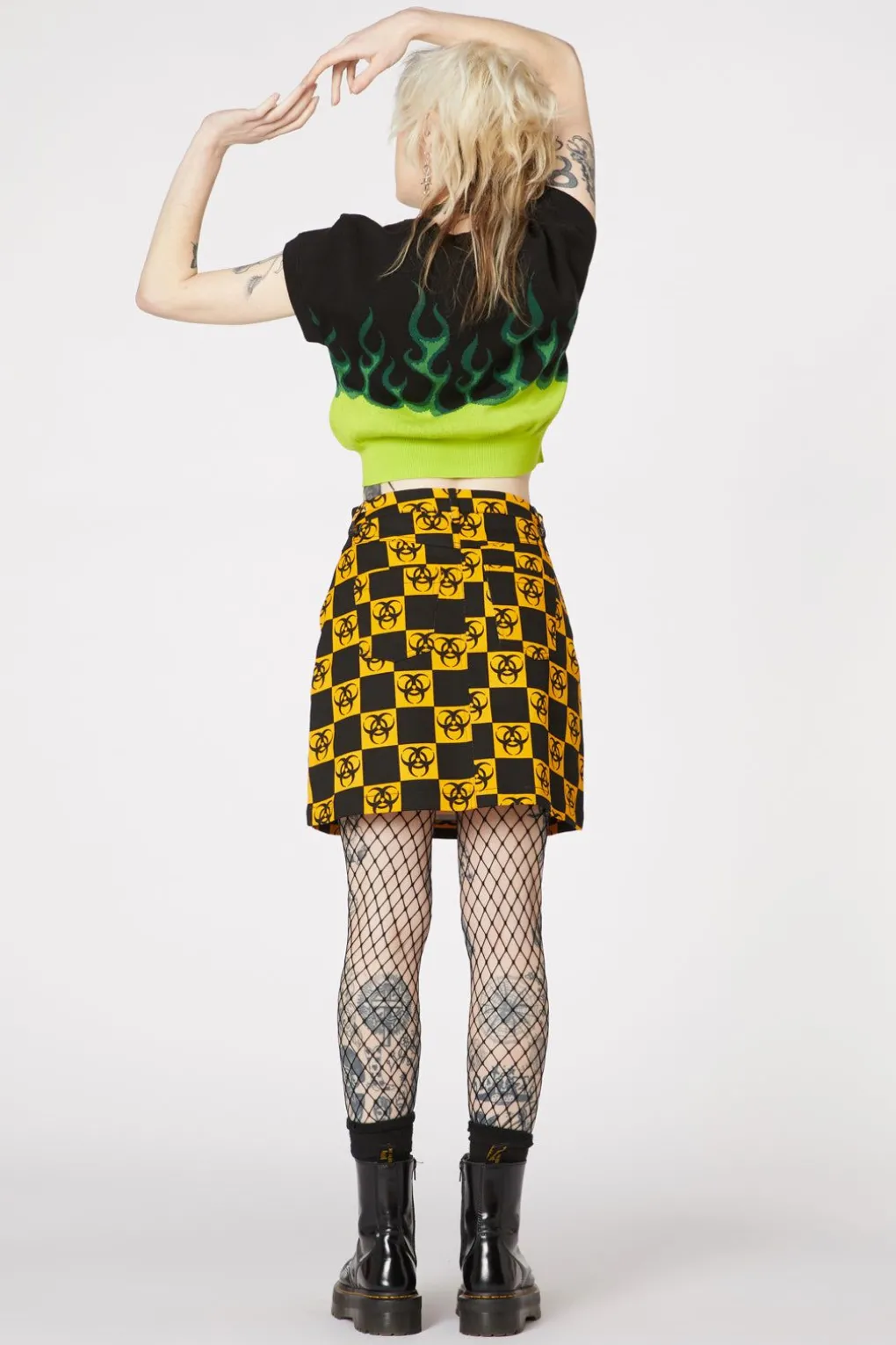 Check Biohazard Mini Skirt