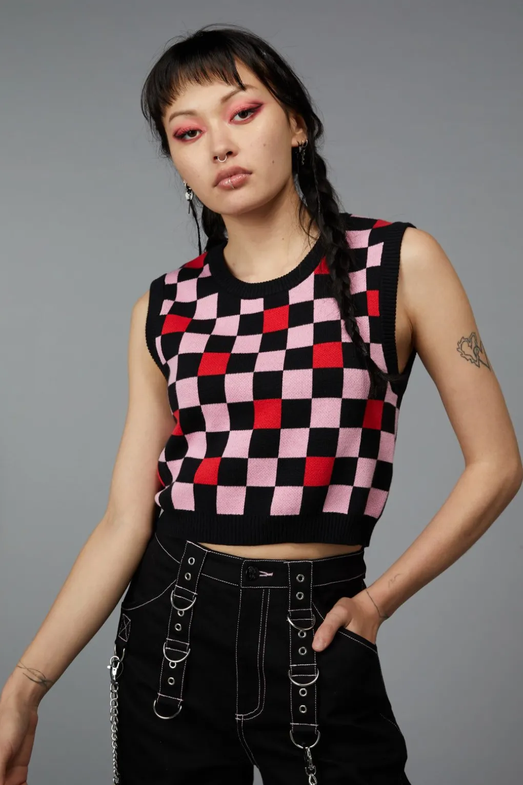 Checker Knit Vest