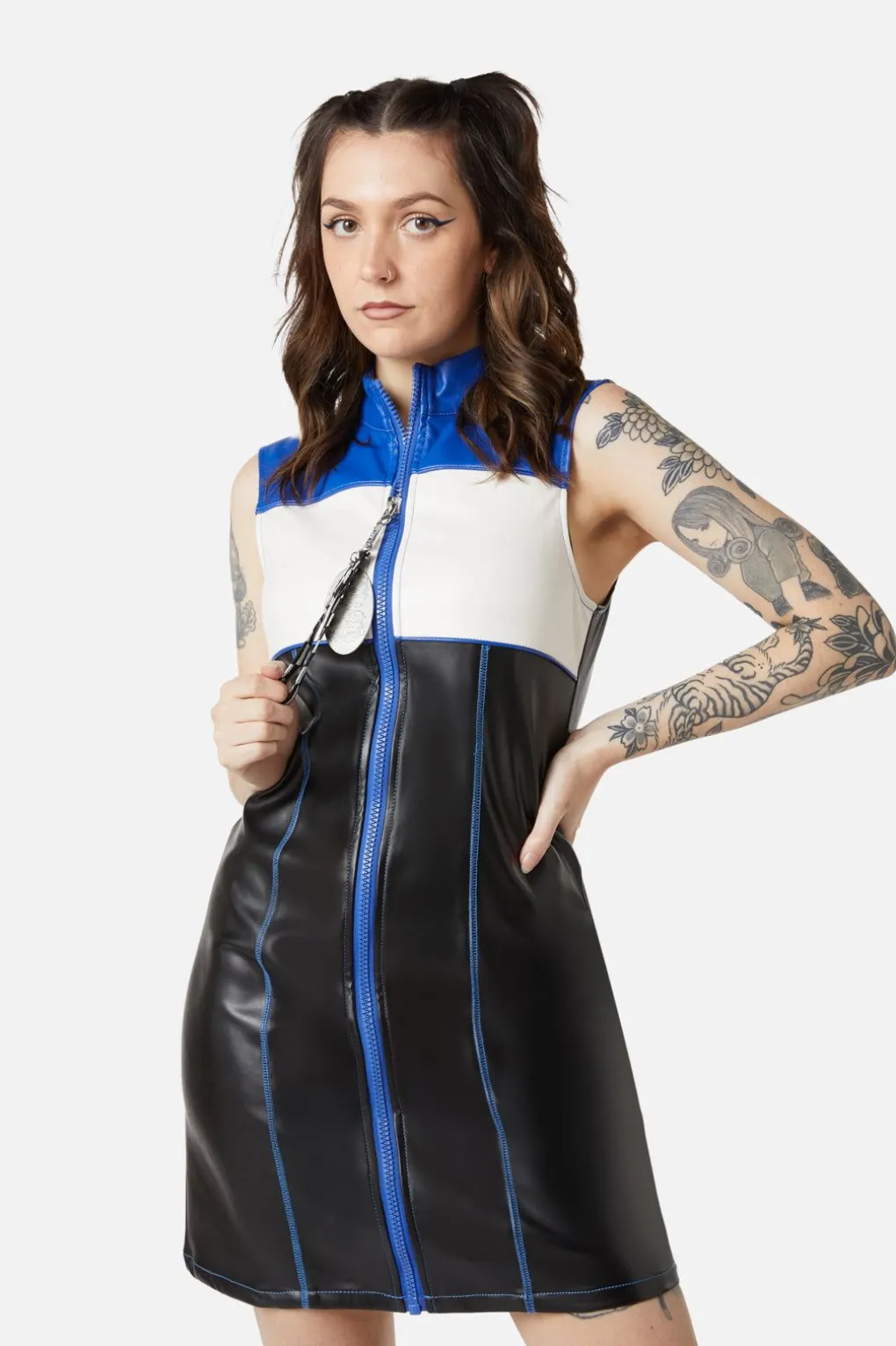 Chunky Zip Pu Dress