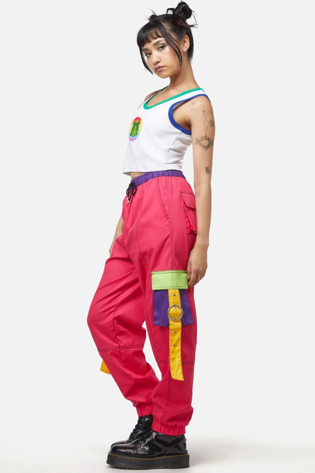 Colour Block Cuff Cargo