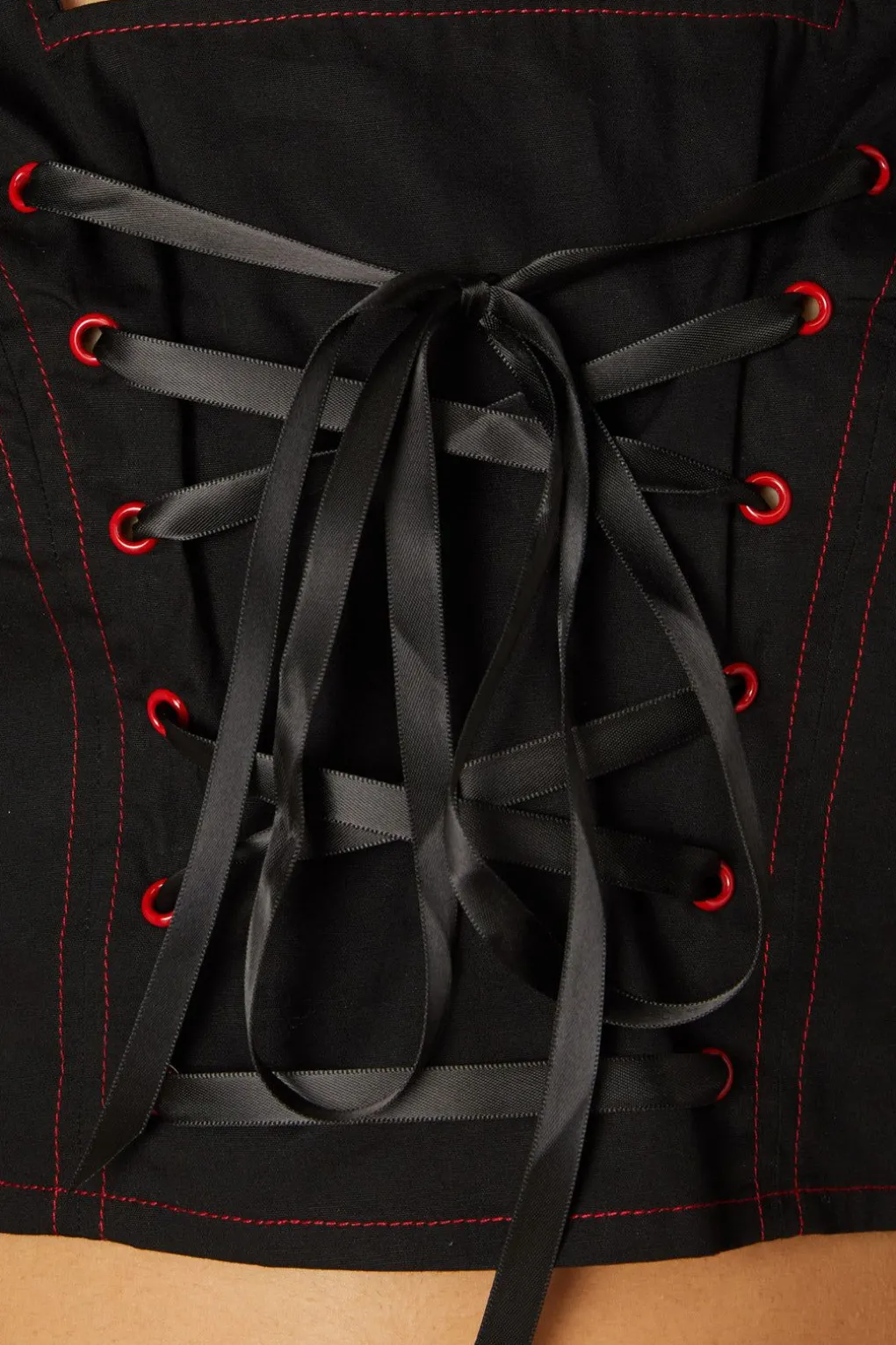 Contrast Stitch Corset Top