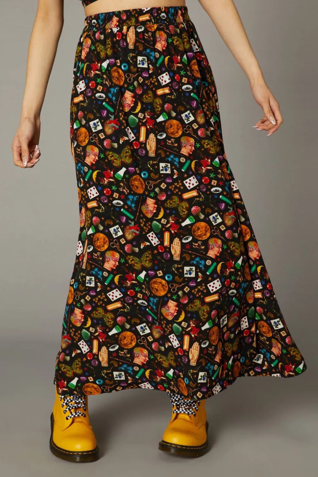 Crafty Witch Print Skirt