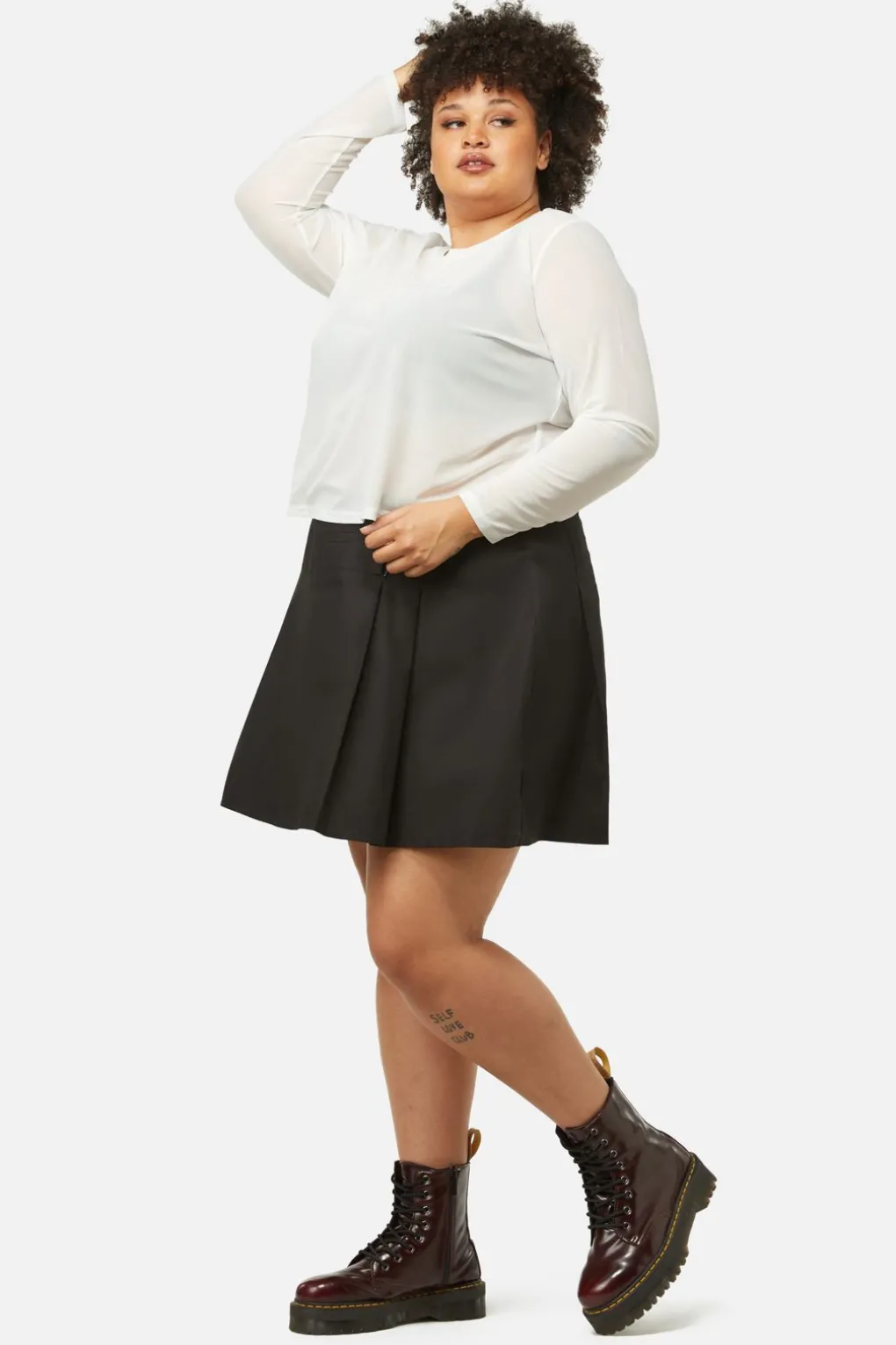 Curve Basic Mesh Long Sleeve Top