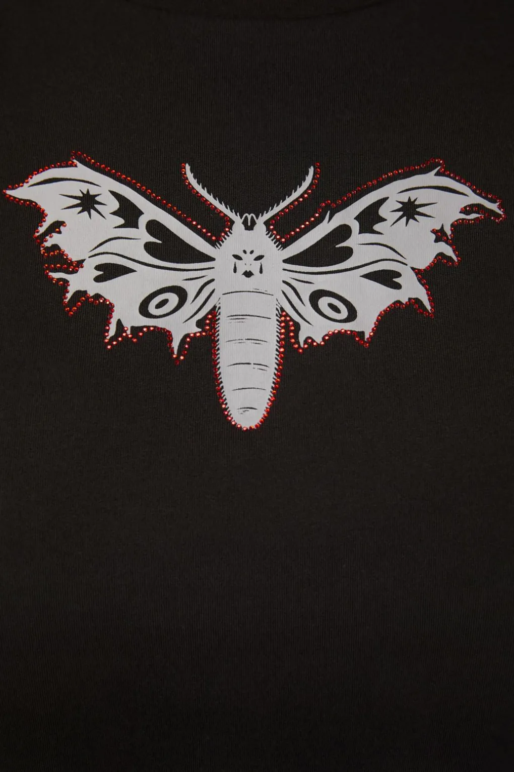 Curve Diamante Butterfly Zipper Tee