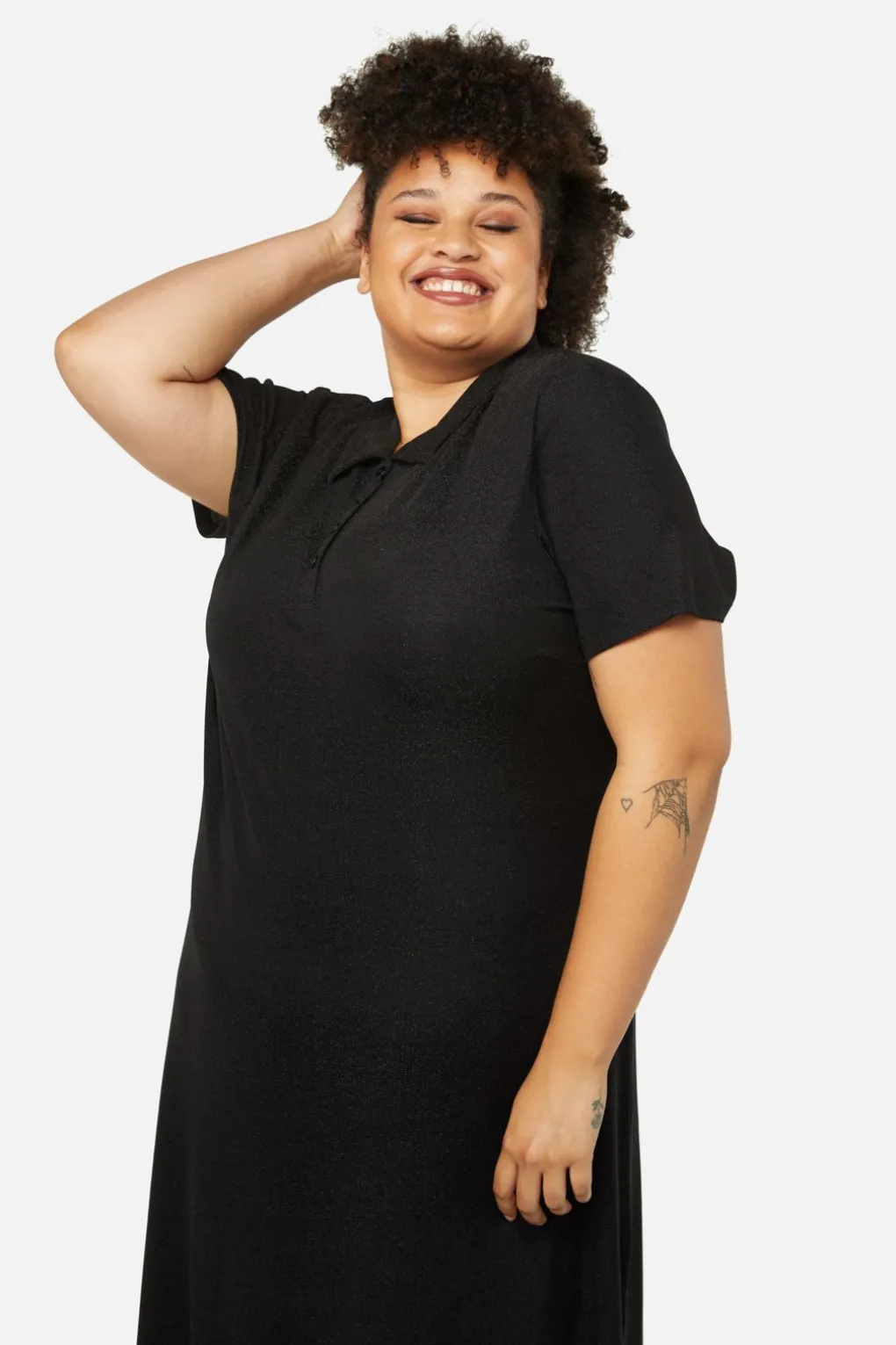 Curve Glitter Mesh Midi Dress