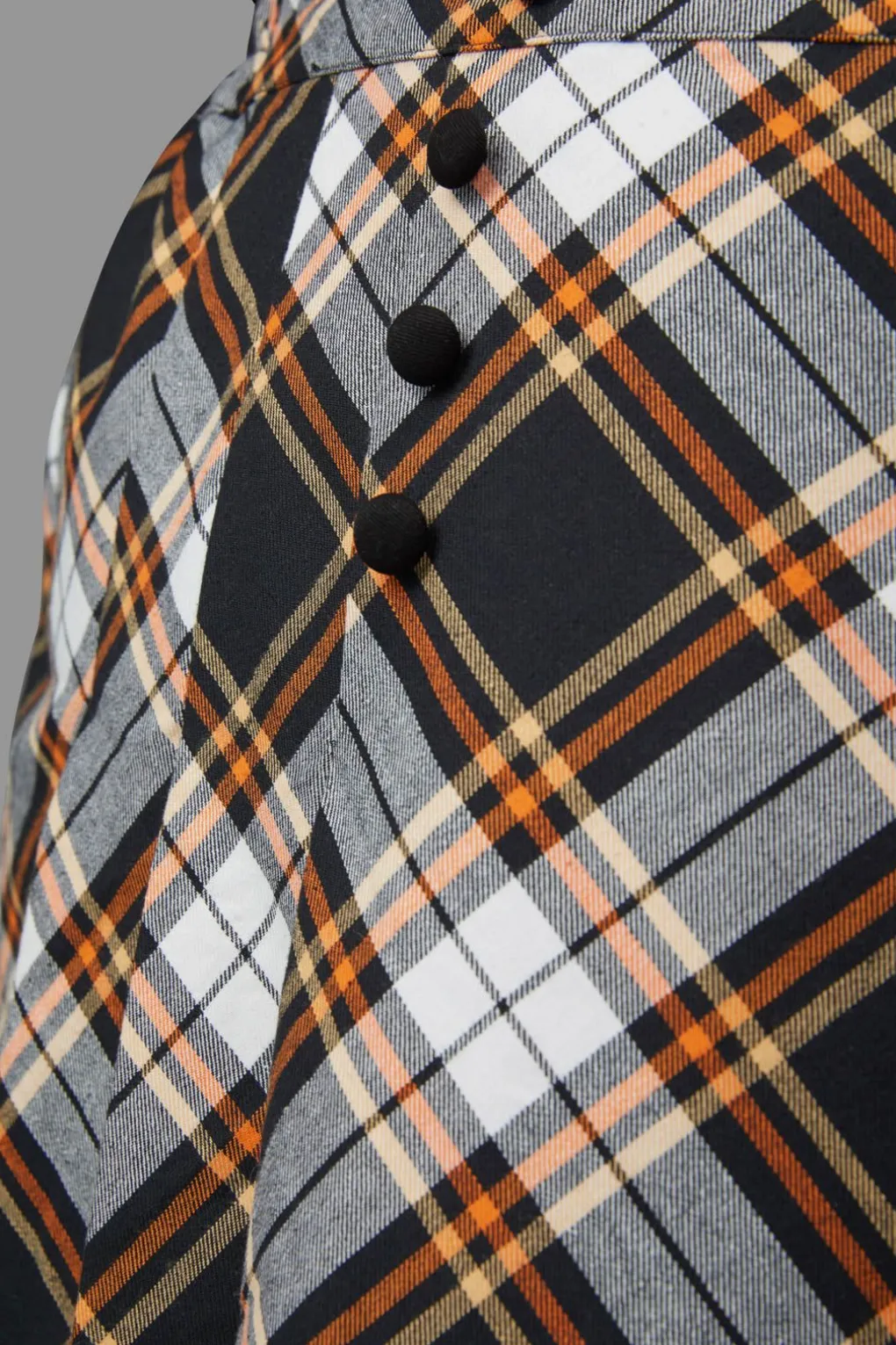 Curve Pumpkin Tartan Skirt