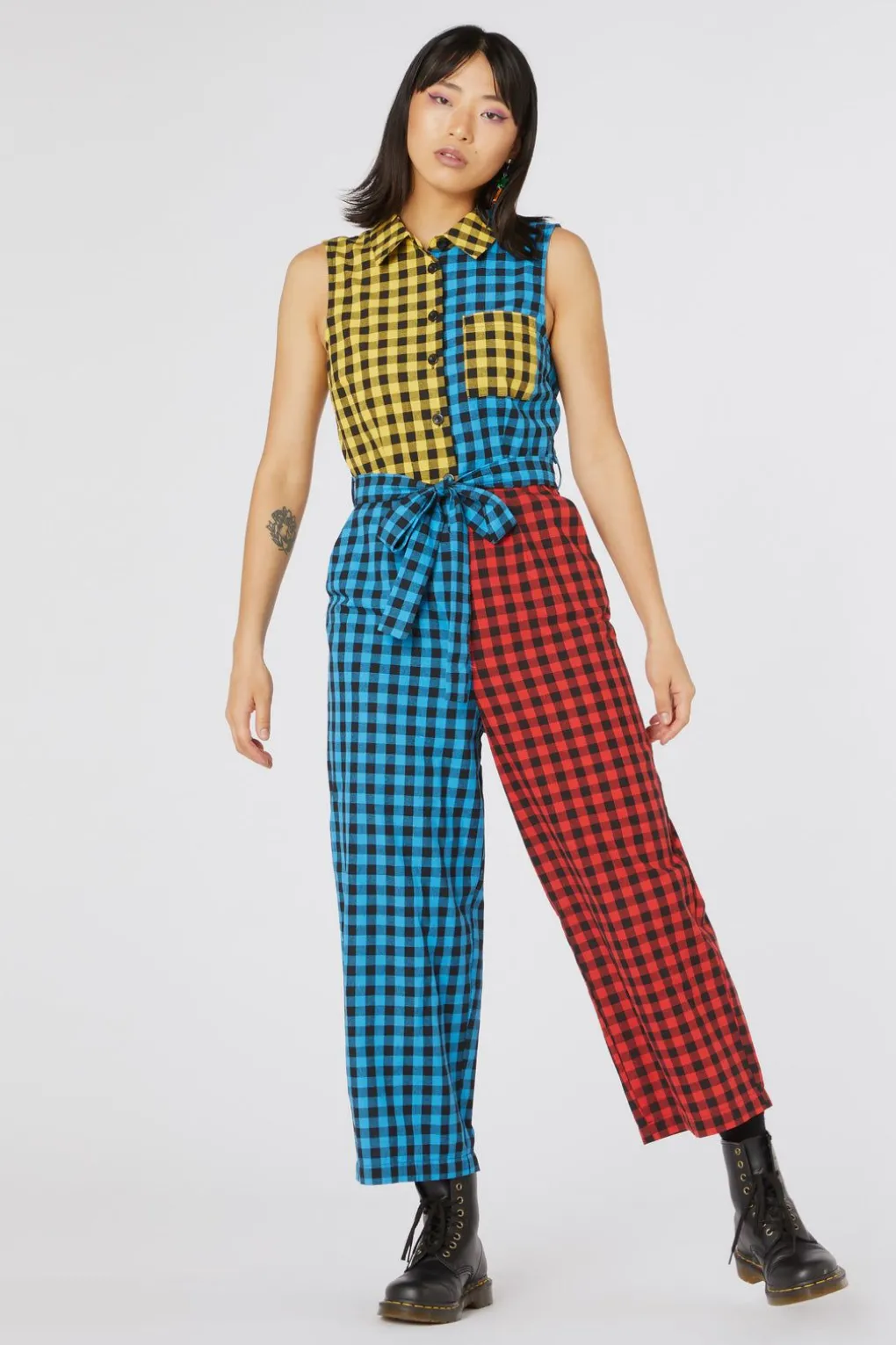 Festive Gingham Jumpsuit