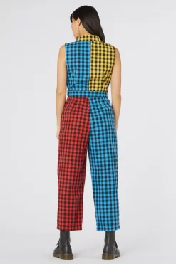 Festive Gingham Jumpsuit