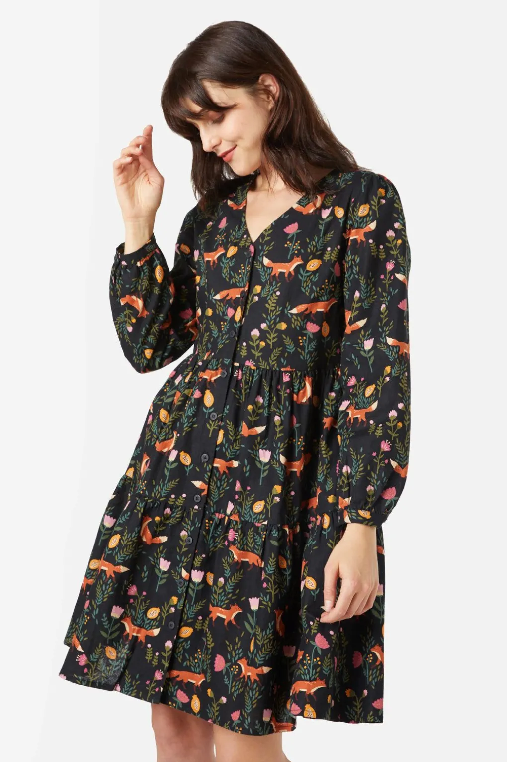 Fox Sleeved Dress
