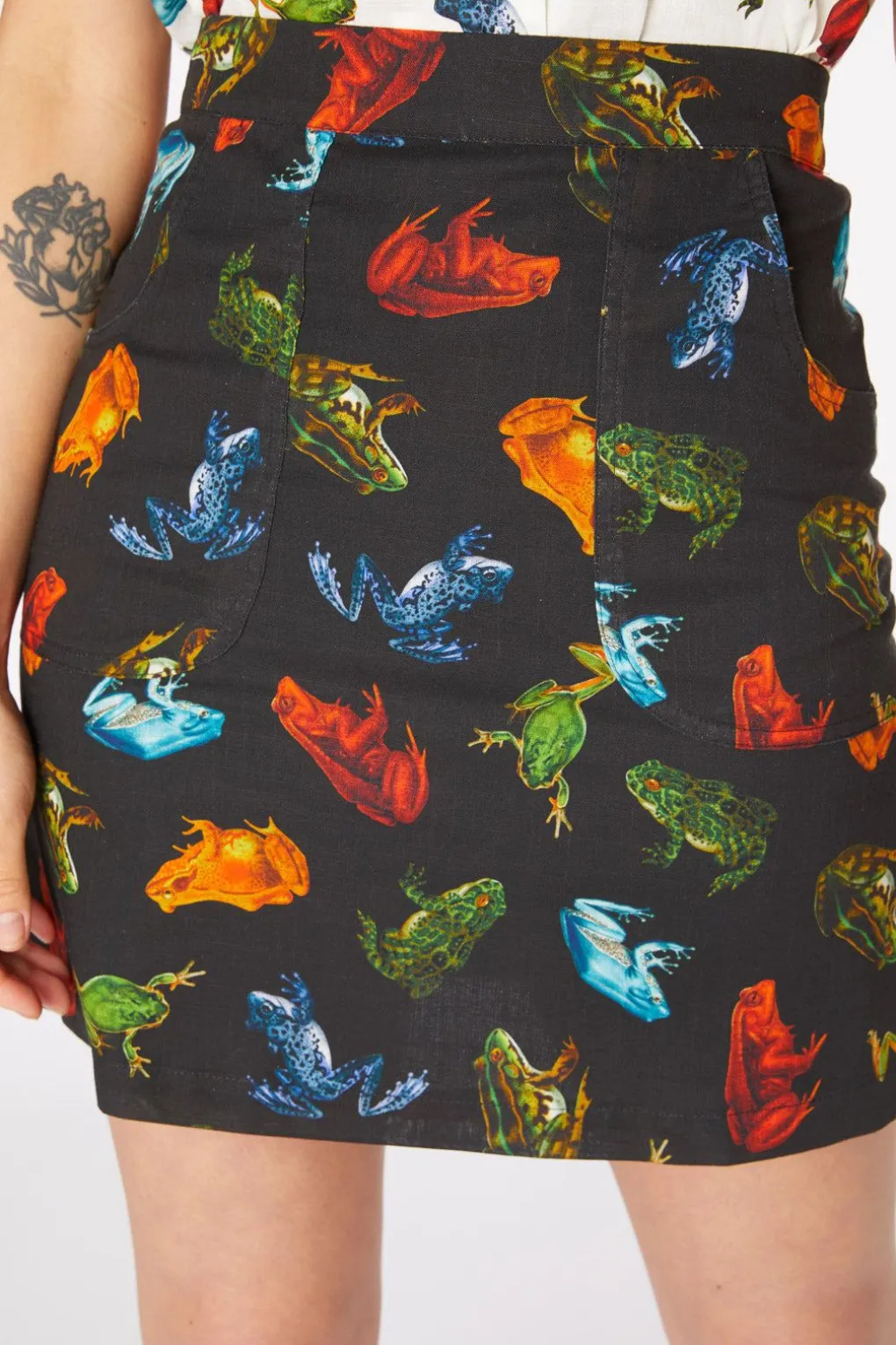 Frog Cotton Mini Skirt