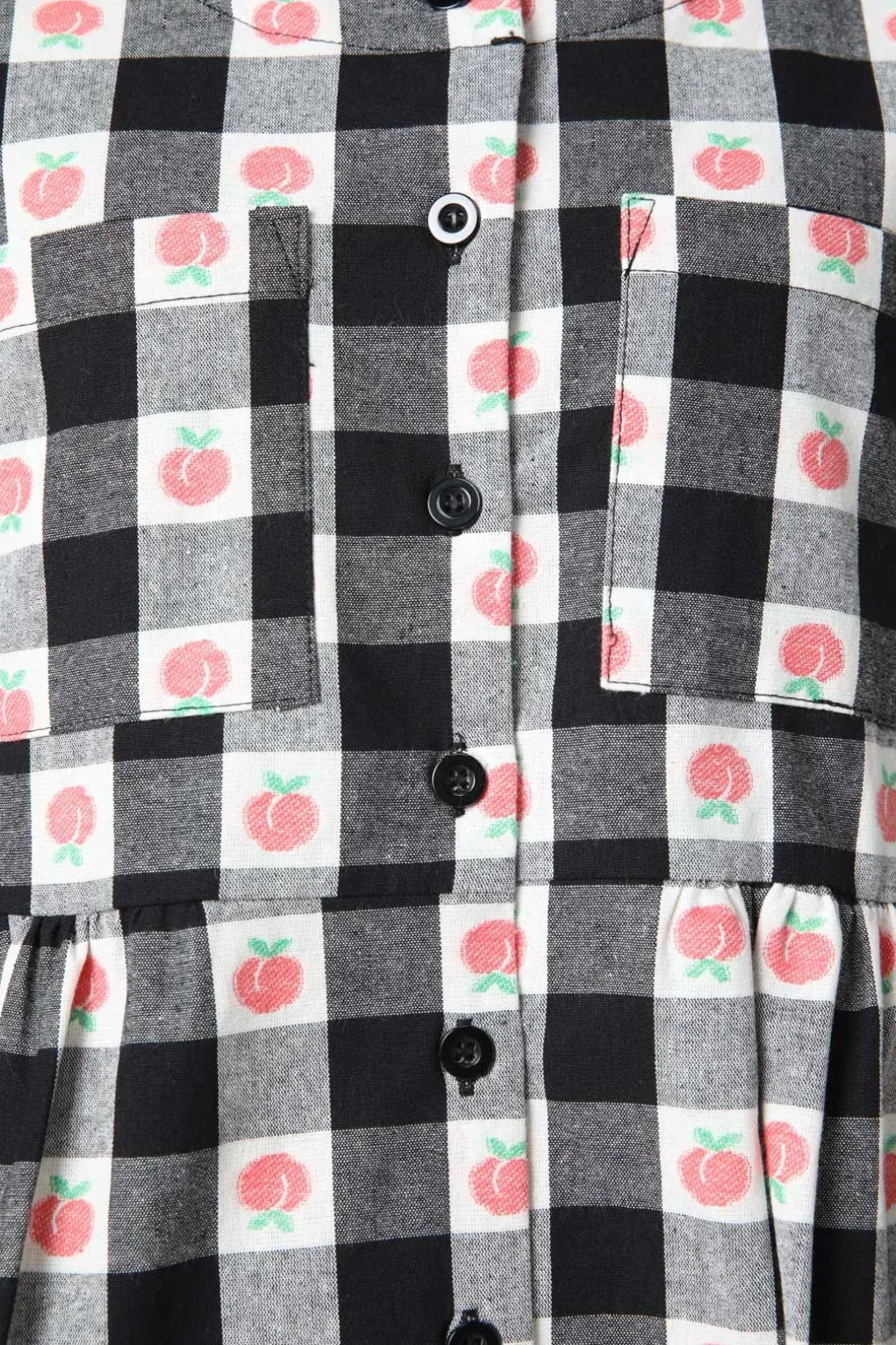Gingham Peach Smock Dress