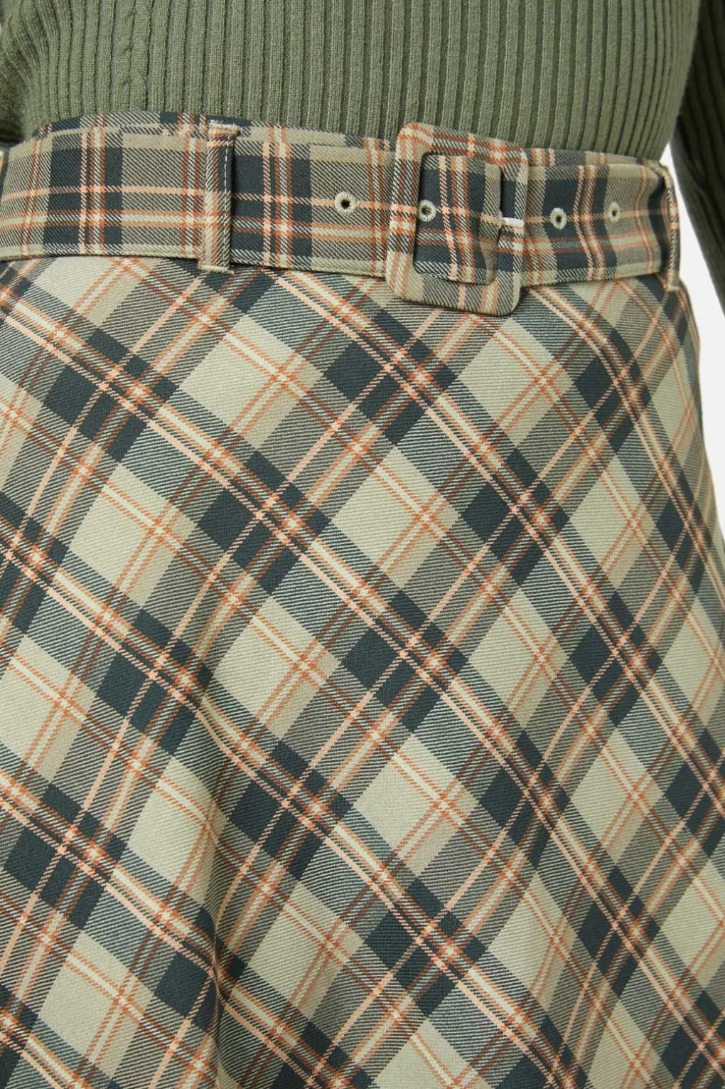 Jeannie Check Midi Skirt