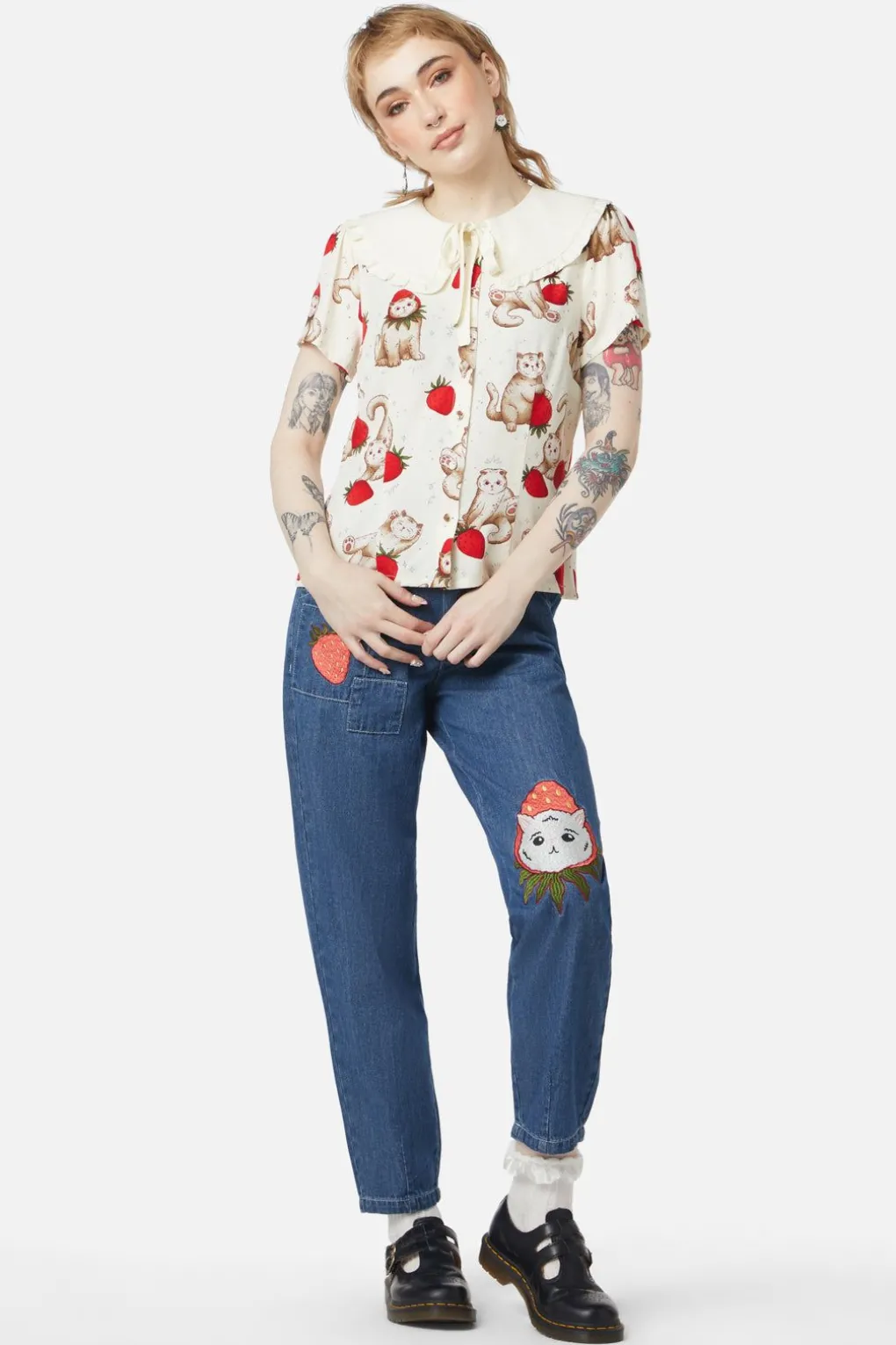 Kitty Kisses Collar Blouse