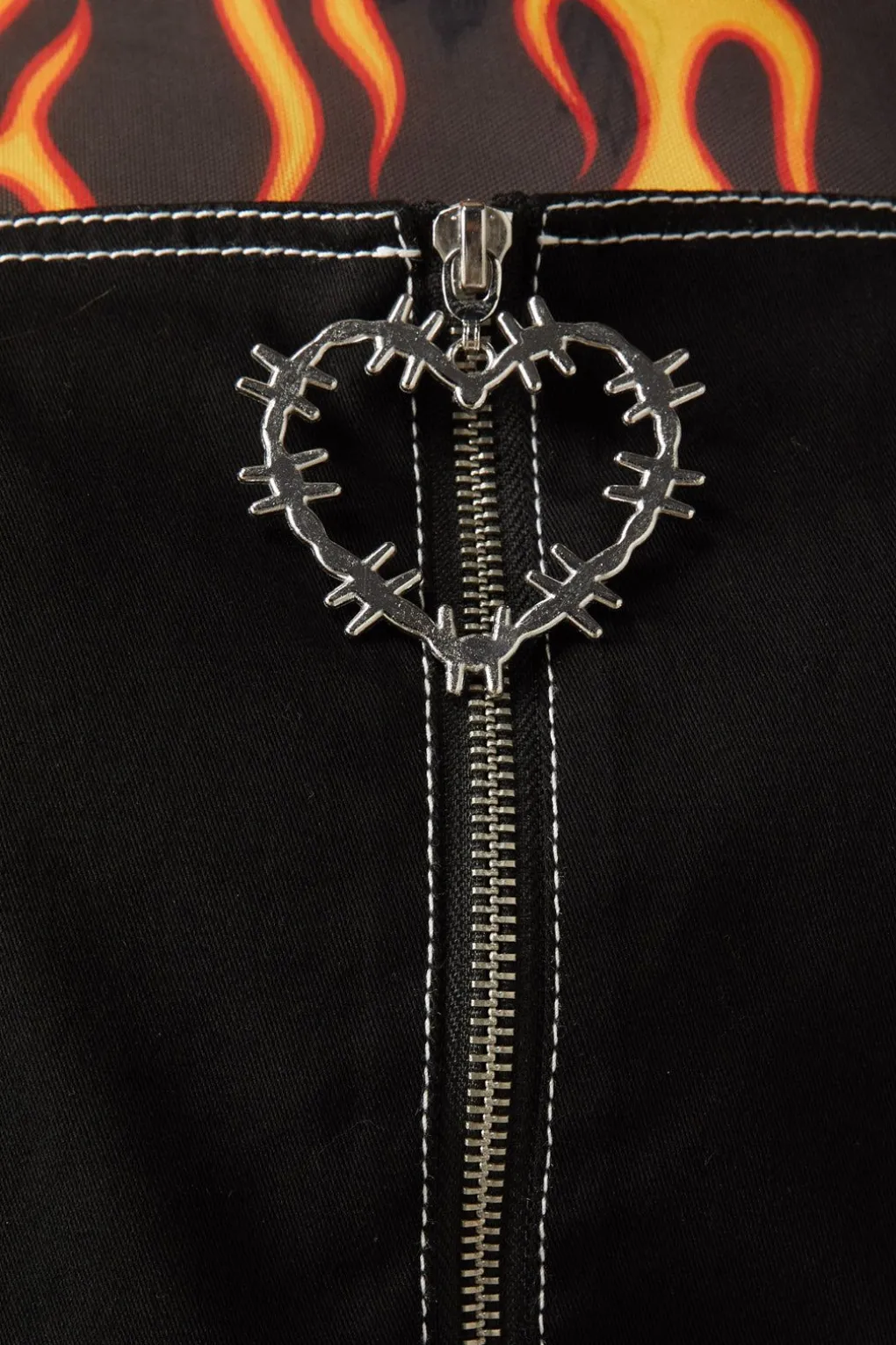 Metal Heart Zip Up Pinny