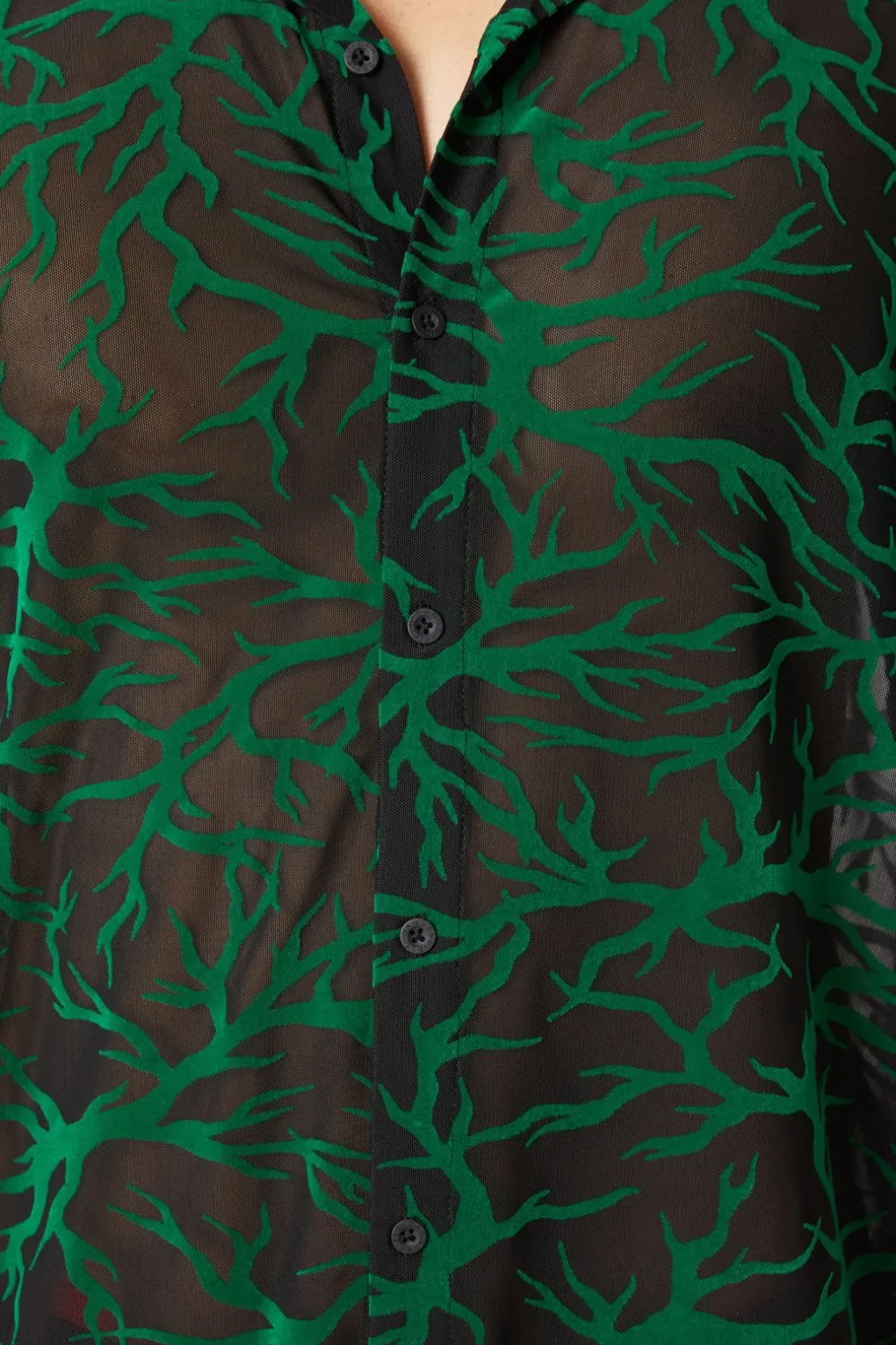 Neglected Flocked Mesh Short Sleeve Shirt
