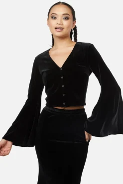 Obsidian Velvet Flare Top