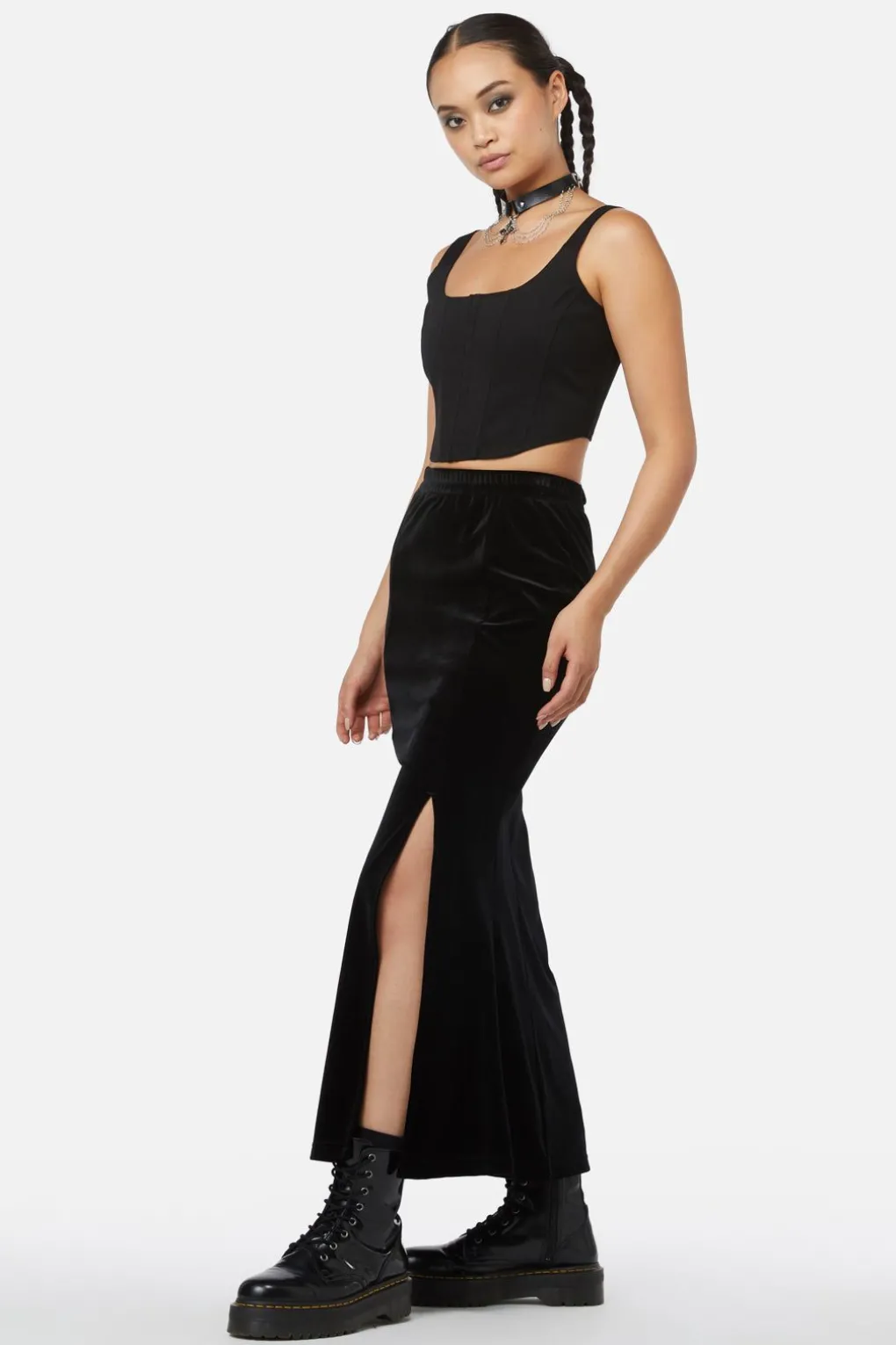 Obsidian Velvet Skirt