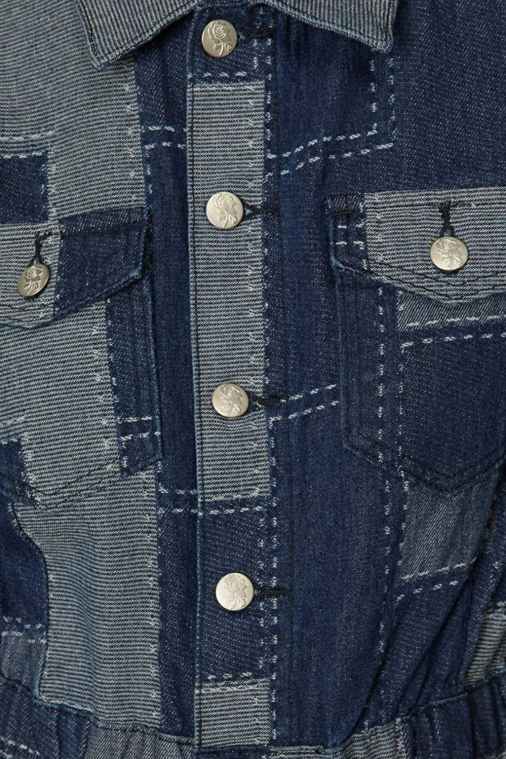 Patchwork Denim Boilersuit