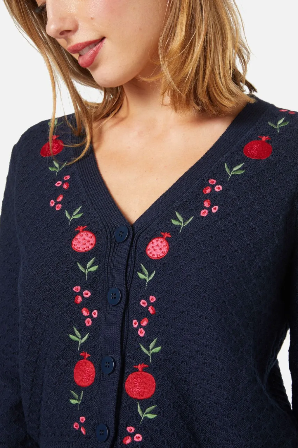 Pomegranate Emb Cardi