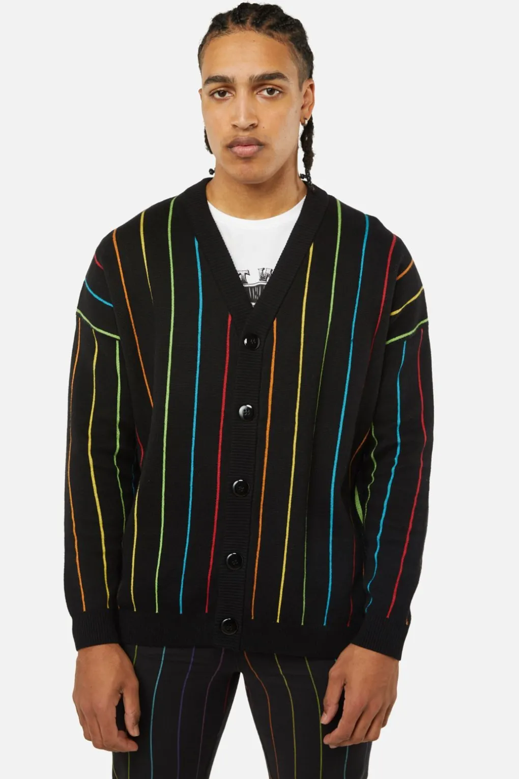 Rainbow Pin Stripe Os Cardi