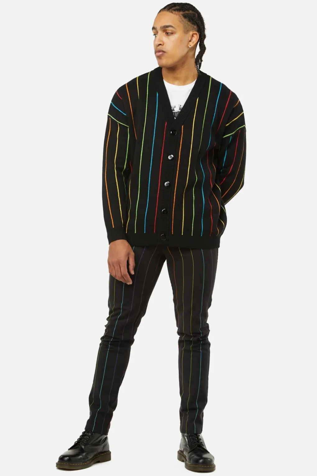 Rainbow Pin Stripe Os Cardi