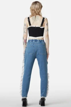 Ruffle Denim Cargo Pant