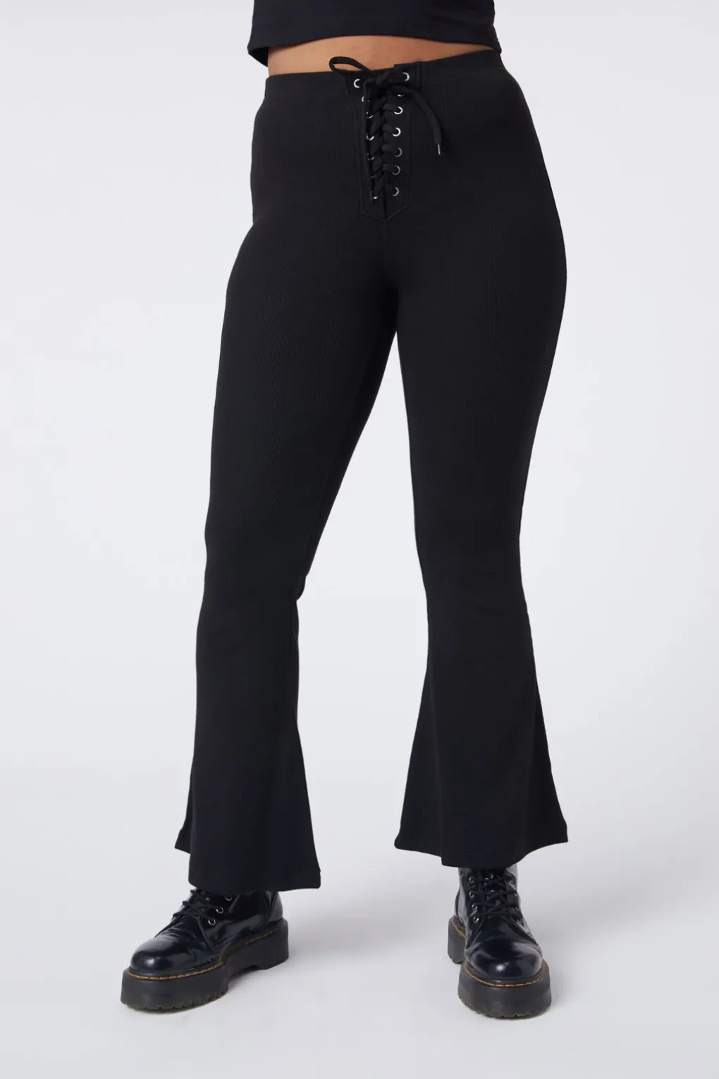 90S Lacing Flare Rib Pant