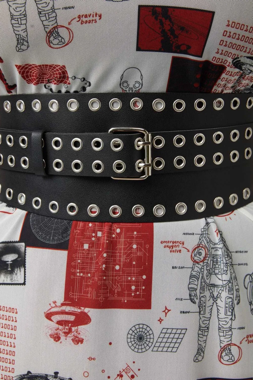 Silver Eyelet Waist Belt