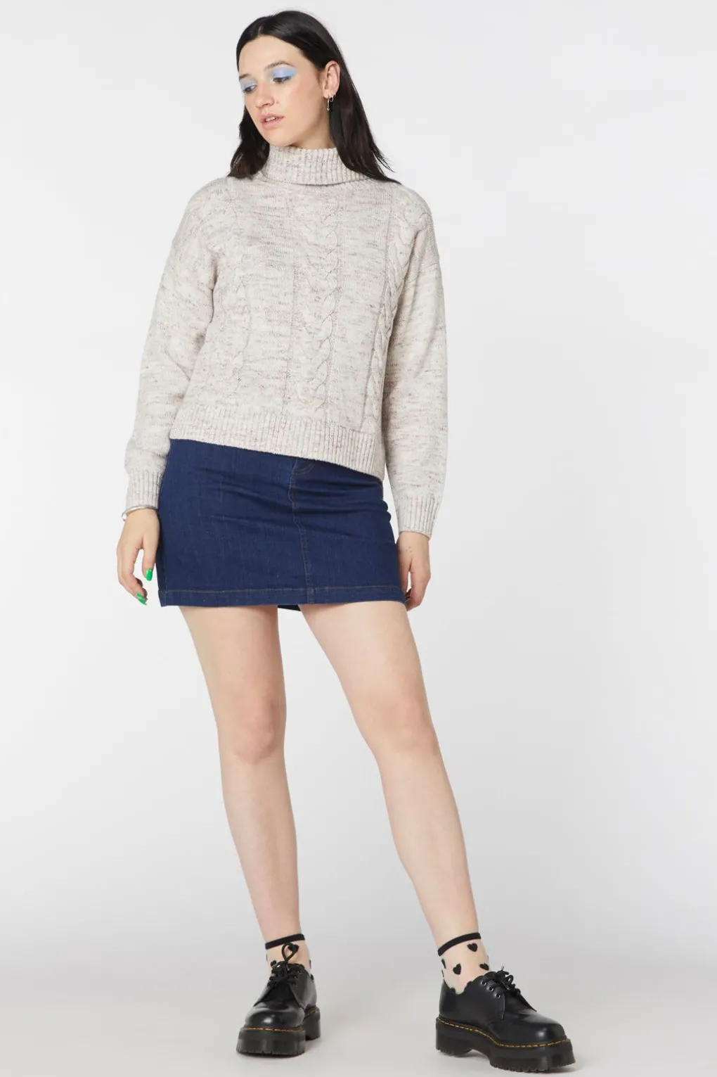 Space Dye Cable Boxy Knit