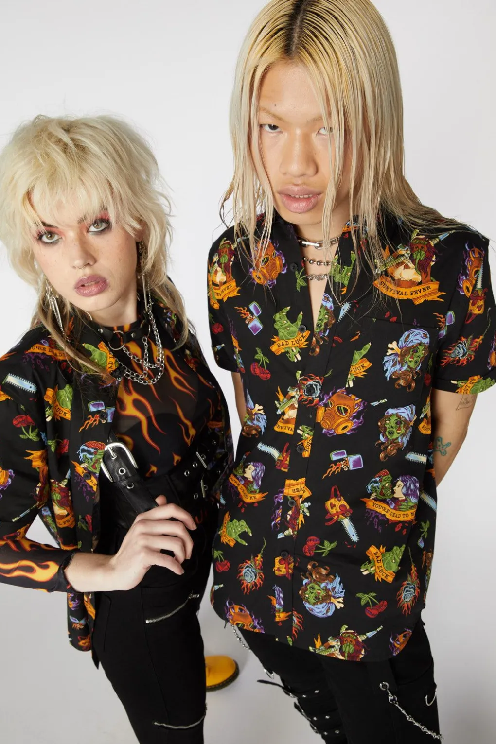 Tattoo Zombie Print Shirt