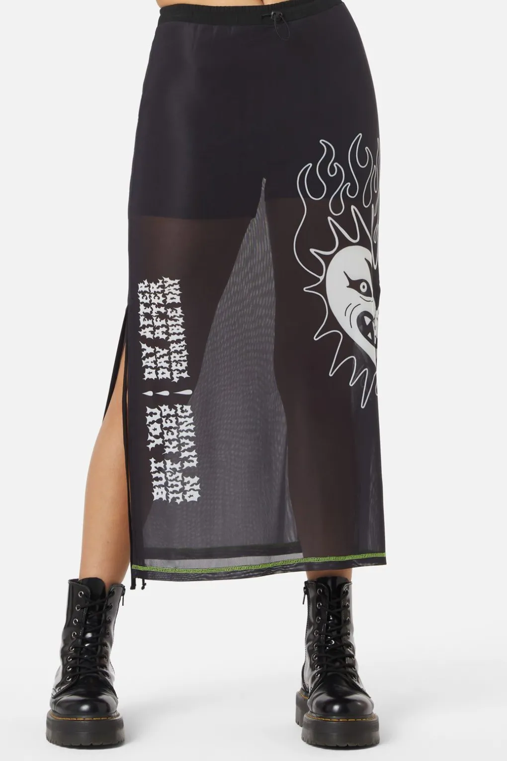 The End Mesh Drawstring Skirt