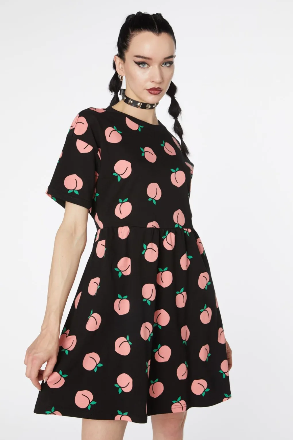 You Peach Cotton Smock Dress